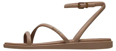 Produktbild von Crocs Damen Sandalen Miami Braun mit Riemchen, offener Schuhspitze und flachem Absatz