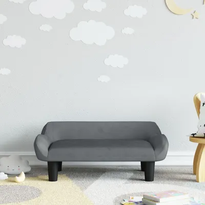 Produktbild von The Living Store Kindersofa Dunkelgrau 70x40x24 cm Samt