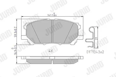Produktbild von JURID Bremsbeläge Satz für LEXUS RX (MHU3, GSU3, MCU3) 572562J