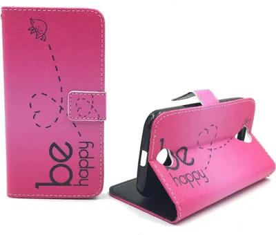 Produktbild von Handyhülle Tasche für Handy Apple iPhone 5 / 5s Be Happy Pink