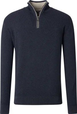 Produktbild von Casa Moda Halbreißverschluss-Pullover einfarbig dunkelblau weite Passform