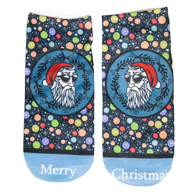 Produktbild von cosey – 1 Paar Sneaker-Weihnachts-Socken – Einheits-Größe 33-40 - Winterdesign (Weihnachtsmann)