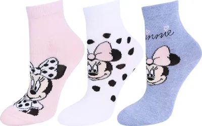 Produktbild von 3x Blau-pinke Baby-Socken  Minnie Mouse DISNEY 0-6 Monate