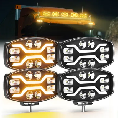 Produktbild von LED-Arbeitsscheinwerfer, 4 Stück, 10 Zoll - 40.000 Lumen - Aluminium - Weißes und gelbes Licht