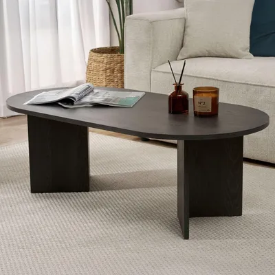 Image de Porcari - Table Basse, 119x60x40h cm Noir, Forme Rectangulaire