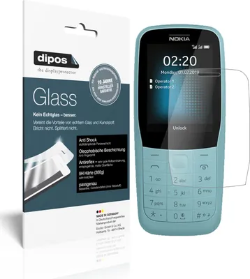 Produktbild von 1x Schutzfolie für Nokia 220 4G matt - Anti-Shock 9H Folie dipos Glass Kunststoffglas