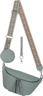Produktbild von Bauchtasche Umhängetasche Crossbody-Bag Kunstleder Italy-Design L.GREEN (BBL-53046)