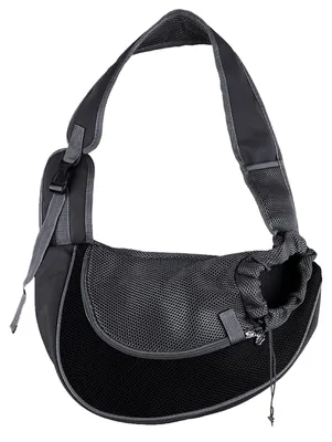 Haustier-Schultertasche für kleine Hunde, schwarz