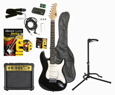 Immagine prodotto di Voggenreiter E-Gitarren Set, 12-tlg., E-Gitarre EG-100, Gitarrenständer GS-100, Elektrogitarre, Verstärker