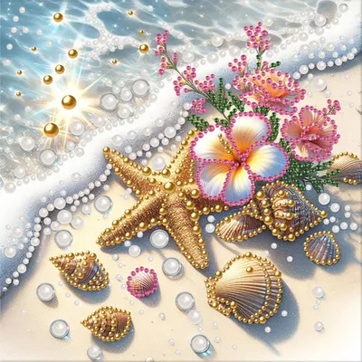 Produktbild von Diamantmalerei-Set, 5D-Strassmalerei mit Seesternmotiv