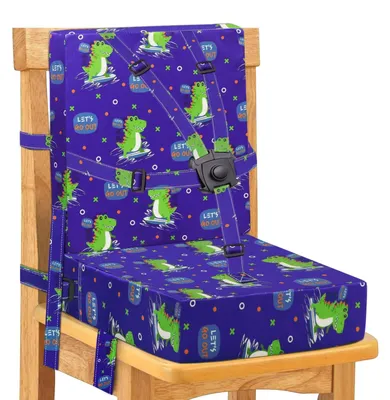 Imagen del producto de Omgoods - Asiento elevador para niños con arnés de 5 puntos y revestimiento impermeable (azul, 2 unidades)