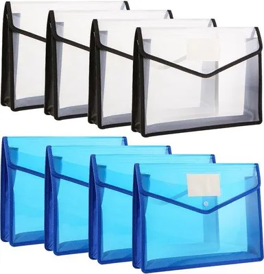 Immagine prodotto di Cartellina per lettere A4, cartellina in plastica a 8 scomparti, blu/nero