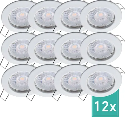 Produktbild von 12er Set Oktaplex Einbaustrahler inkl. LED Modul 3.000K warmweiß - Deckenspots Weiß