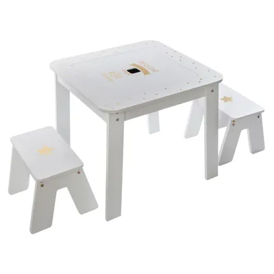 Produktbild von Tisch und 2 Hocker Mädchen - Atmosphera créateur d'intérieur