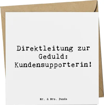 Produktbild von Mr. & Mrs. Panda Grußkarte Spruch Kundensupporterin Geduld - Weiß - Geschenk, Beruf, Support, lösungsorientierung, Berufsalltag, Herausforderung, Hilfsbereitschaft