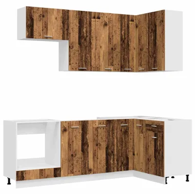 Produktbild von vidaXL Kücheneinheit LYON 8 Stk. Altholz Holzwerkstoff