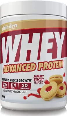 Produktbild von Per4m Whey Protein - 900g-Dose Jammy Biscuit