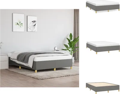 Immagine prodotto di vidaXL Struttura letto grigio scuro 140x190 cm in tessuto - Letti e strutture letto