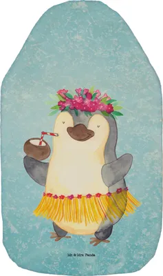 Produktbild von Mr. & Mrs. Panda Wärmekissen Pinguin Kokosnuss - Eisblau - Geschenk, Urlaub, Kuschelwärmflasche, Hawaii, Flauschige Wärmflasche, Ferien, mit Bezug, Wärmflaschen, Erholt