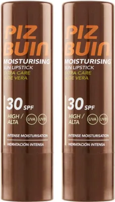 Productafbeelding van Piz Buin Moisturising beschermende lippenbalsem SPF30 2 stuks