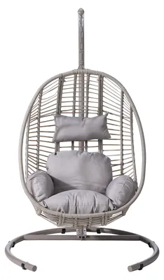 Produktbild von home24 Hängesessel - Polyrattan / Stahl - Beige