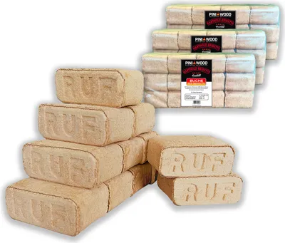 Produktbild von PINI 30 kg Holzbriketts 100% Buche Hartholzbriketts RUF Kamin Ofen Grill Feuerstelle Brennholz, 36 Briketts