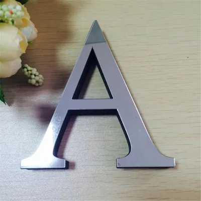 Produktbild von Wandaufkleber 3D Buchstabe silber spiegelnd 150 mm, Buchstabe A