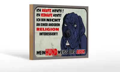Produktbild von Holzschild Hinweis 18x12cm ich kaufe nichts Mein Hund weiß
