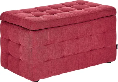 Produktbild von BELIANI Hocker Rot Stoff Rechteckig mit Stauraum Deckel Steppung Modern Sitzbank Bettbank Fußbank Fußhocker Schemel Schlafzimmer Wohnzimmer Flur