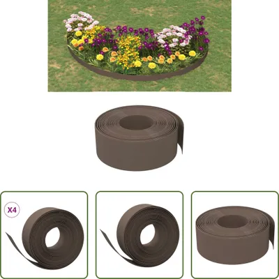 Produktbild von The Living Store Rasenkanten 4 Stk. Braun 10 m 20 cm Polyethylen