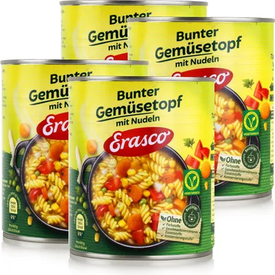 Produktbild von Erasco bunter Gemüsetopf mit Nudeln 800g Fertigessen (4er Pack)