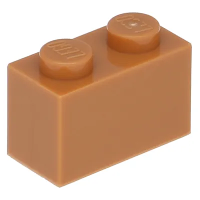 Imagen del producto de Lego® 250 piezas, set 3004, ladrillos básicos 1x2, 250 unidades, color marrón claro (nougat)