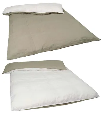 Produktbild von Bettbezug Doubleface ca. 135x200 cm stonewash-weiß/leinen-taupe 100% Leinen beties "Leinen"