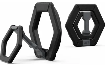 Image de Support magnétique pour téléphone / Anneau magnétique UAG, noir et argent