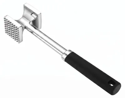 Fleischklopfer, doppelseitig, Edelstahl, 27 cm, Küchenwerkzeug