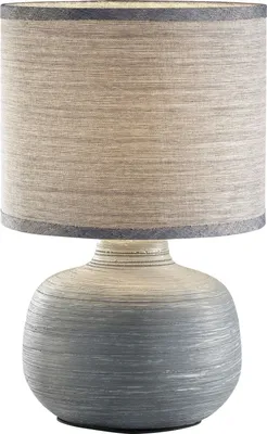 Produktbild von Tischlampe - Grau - Stoffschirm - Keramik - H 28 cm