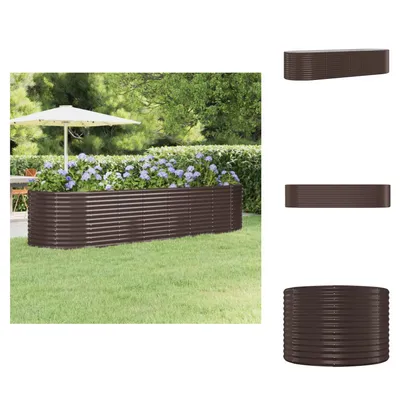 Zdjęcie produktu dla vidaXL Podwyższony kwietnik Stal malowana proszkowo 322x100x68 cm Brązowy - Donice i doniczki