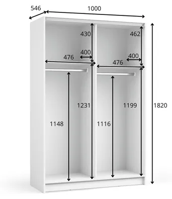 Image de raumhirsch ARMOIRE Noir, dimensions : 100 x 182 x 54,6 cm