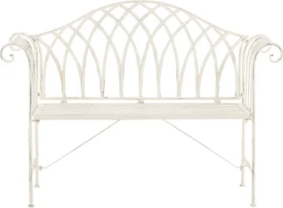 Produktbild von BELIANI Ławka ogrodowa biała metalowa dwuosobowa metalowa 130 cm styl vintage