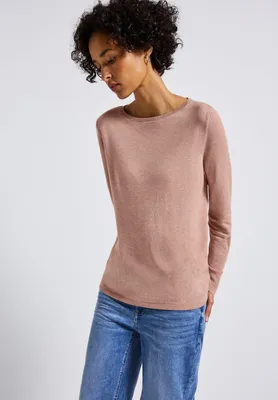 Produktbild von Street One Rundhalspullover 'Basic Pullover', A303282, faded rose mel., Gr. 42