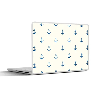 Produktbild von MuchoWow® Laptop Aufkleber Sticker Cover Matrose - Anker - Strand - Muster 36.5x27.5 cm - Laptop-Sticker