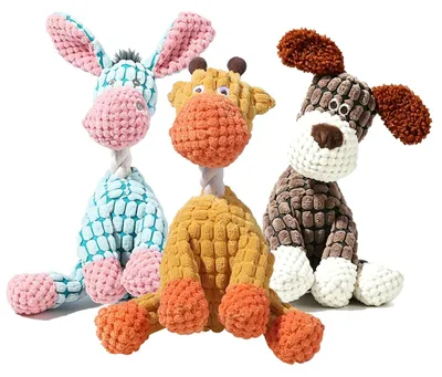 Imagen del producto de Omgoods - 3 unidades de juguetes chirriantes para perros - Peluches indestructibles
