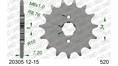 Produktbild von AFAM Standard Stahlritzel vorne 20305 - 520