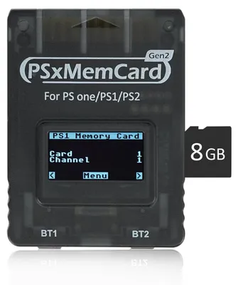 Image de PSxMemCard Carte mémoire de jeu - 8 Go MicroSD pour consoles PS1/PS2, haute vitesse et stockage illimité