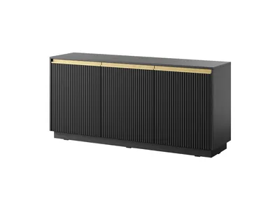 Produktbild von Kommode mit 3 Türen & 6 Einlegeböden – Graphitschwarz – 153,4 x 71,6 x 39 cm