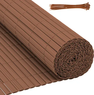 Produktbild von Hengda PVC Sichtschutzmatte Sichtschutzzaun Balkon Windschutz Sichtschutz für Zaun Braun 140x600cm