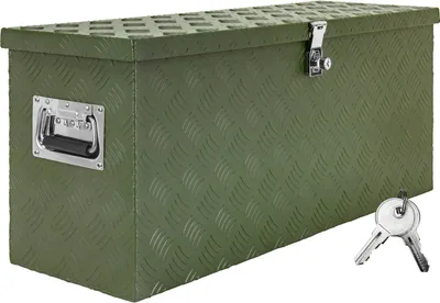 Immagine prodotto di Scatola per Strumento Verde Cassetta degli attrezzi Cassone per camion Scatola di Alluminio Cassone per rimorchio con coperchio Chiudibile a chiave D055 trucky