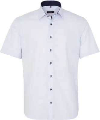 Produktbild von Eterna - Modern Fit - Bügellfreies Herren Kurzarm Hemd mit Kent-Kragen, strukturiert (4671 C14P), Größe:42, Farbe:Hellblau (11)