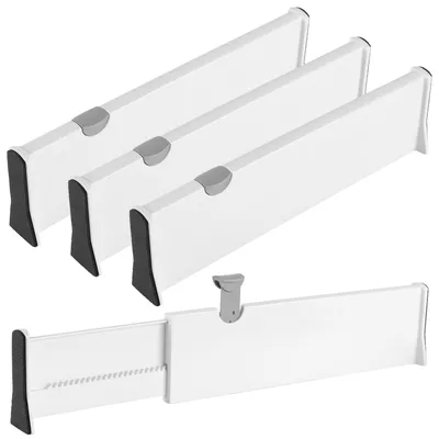 Zdjęcie produktu dla Omgoods - Zestaw 4 regulowanych przegródek do szuflad, idealnych do organizacji