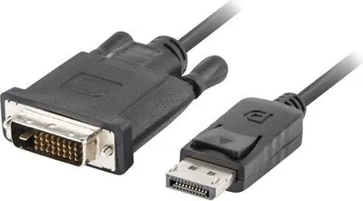Obrázok produktu pre Lanberg CA-DPDV-10CU-0030-BK, 3 m, DisplayPort, DVI-D, Samec, Samec, Priamy
